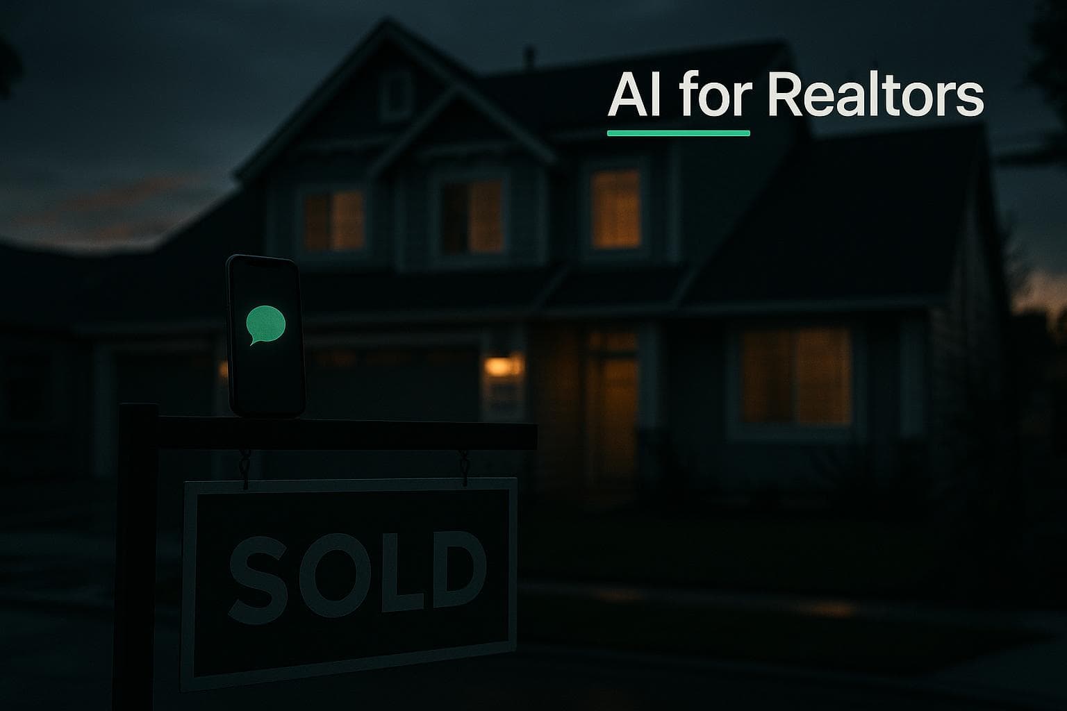 Un agente immobiliare sul portico di un immobile in vendita che controlla una chat con un assistente AI sul telefono tra una visita e l'altra