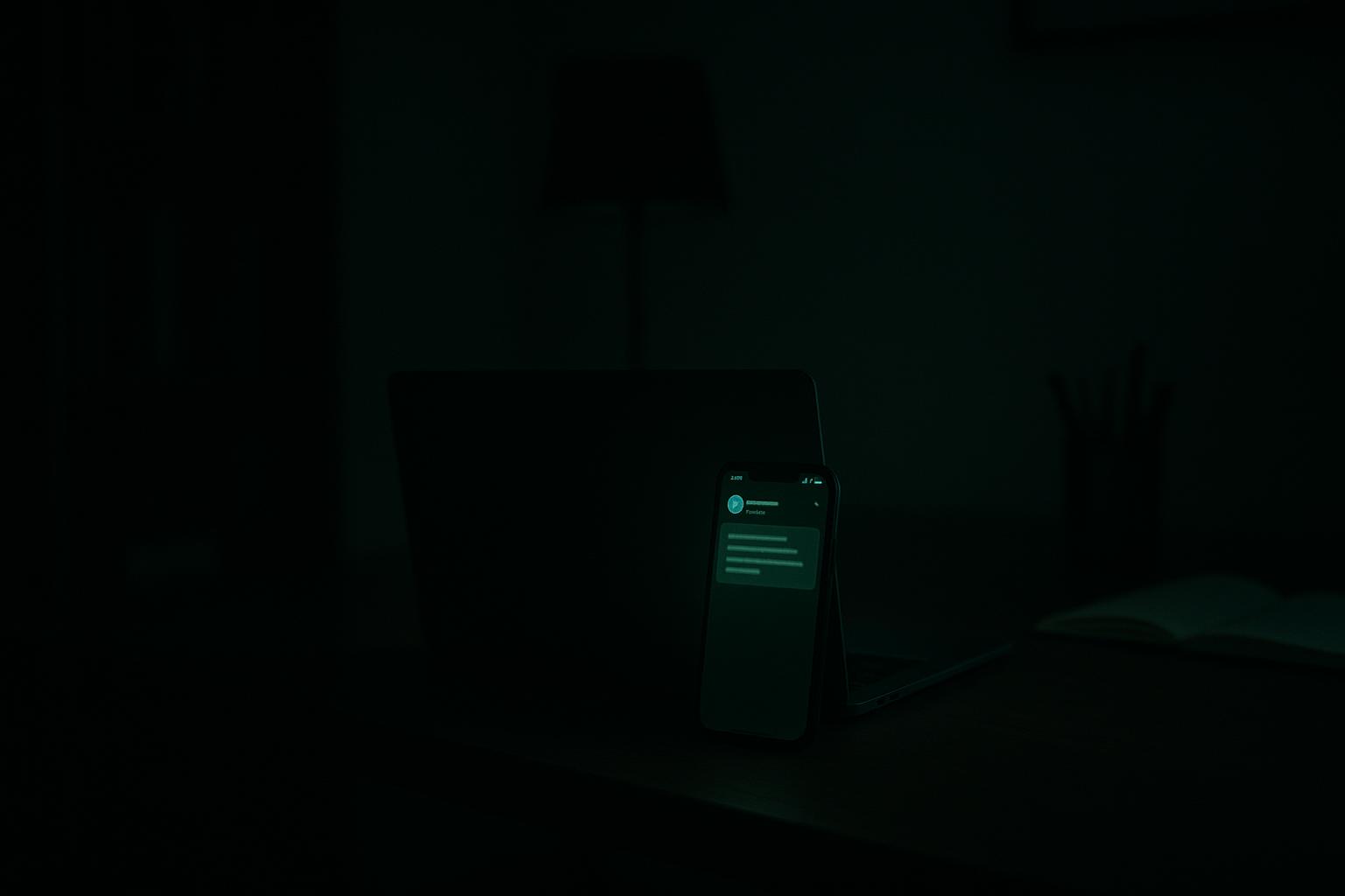 Un dirigeant de petite entreprise regardant un message Telegram d'un assistant IA présentant le résumé hebdomadaire de l'activité