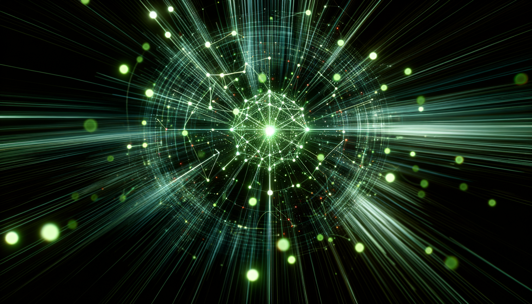 Grafo de nodos verdes brillantes sobre fondo oscuro que visualiza la memoria persistente del agente entre sesiones