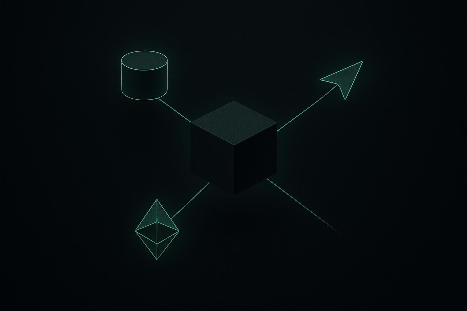 A diagram-style image showing a docker container with arrows to a postgres database, a vector store, and a telegram webhook