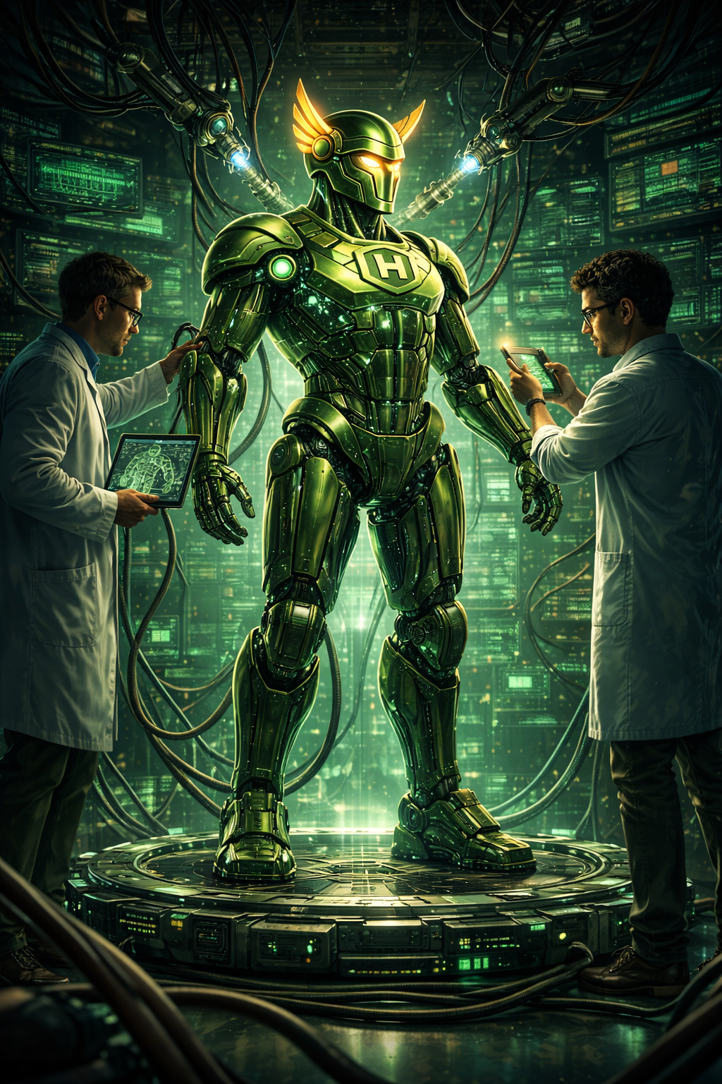 Hermes AI agent being created on a lab by the engineers